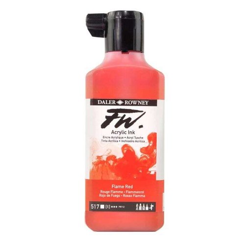 Daler Rowney FW Acrylic Artist Ink 180ml 517 Flame Red