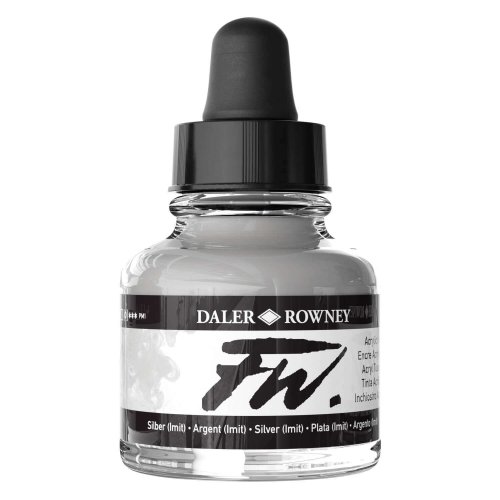 Daler Rowney FW Acrylic Artist Ink 29.5ml Cam Şişe 702 Silver