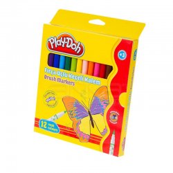 Play-Doh - Play-Doh 12 Renk Fırça Uçlu Keçeli Kalem KE009