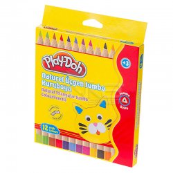 Play-Doh - Play-Doh 12 Renk Naturel Üçgen Jumbo Kuru Boya KU009