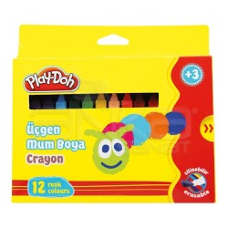 Play-Doh - Play-Doh 12 Renk Üçgen Mum Boya CR008