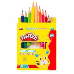 Play-Doh - Play-Doh 12 Renk Yarım Boy Kuru Boya KU002