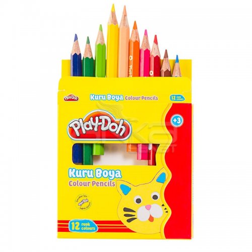 Play-Doh 12 Renk Yarım Boy Kuru Boya KU002