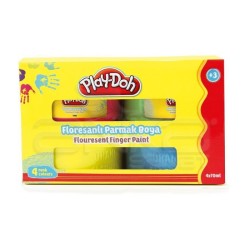 Play-Doh - Play-Doh 4 Renk Floresanlı Parmak Boya 70ml PR016