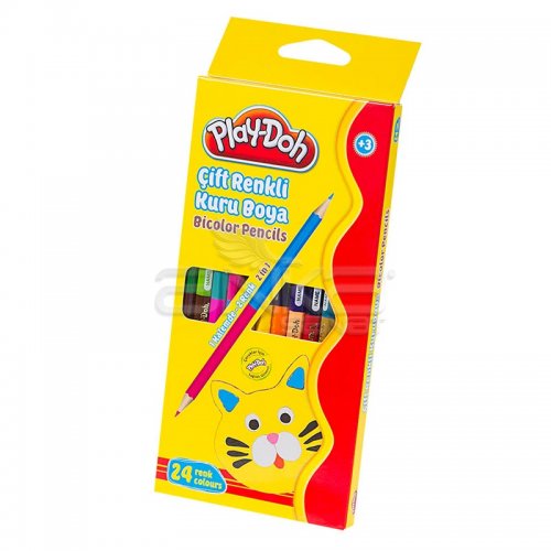 Play-Doh Bicolor 24 Renk 12li Çift Renkli Kuru Boya KU011