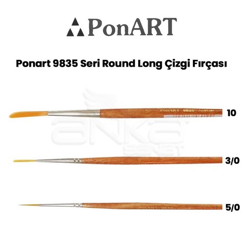 Ponart 9835 Seri Round Long Çizgi Fırçası
