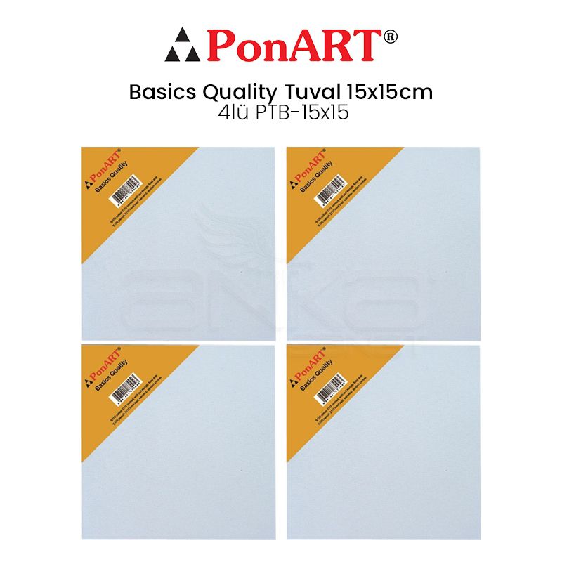 Ponart - Ponart Basics Quality Tuval 15x15cm 4lü PTB-15x15
