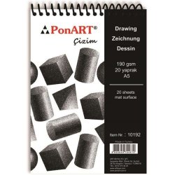 Ponart - Ponart Drawing&Painting Blok 190g A5 20 Yaprak