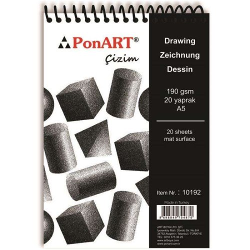 Ponart Drawing&Painting Blok 190g A5 20 Yaprak