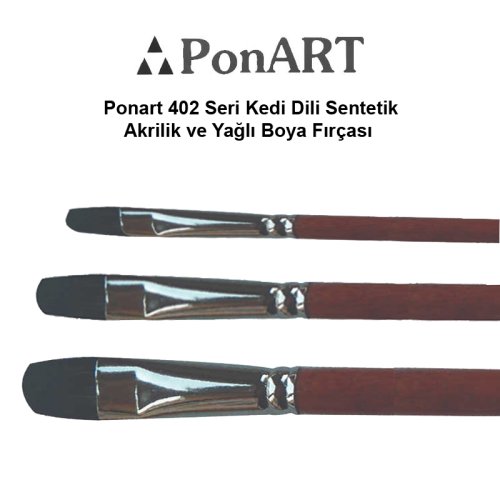 Ponart 402 Seri Kedi Dili Sentetik Akrilik ve Yağlı Boya Fırçası