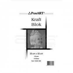Ponart - Ponart Kraft Blok 125g 35x50cm 15 Yaprak (1)