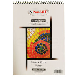 Ponart - Ponart Kraft Blok Resim Defteri 125g 30 Yaprak 25x35