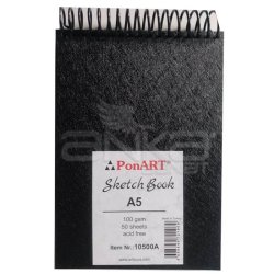 Ponart - Ponart Sketch Book Üstten Spiralli Çizim Defteri 100g A5