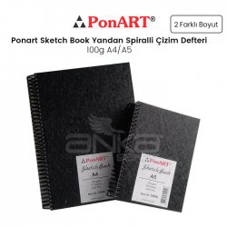 Ponart Sketch Book Yandan Spiralli Çizim Defteri 100g - Thumbnail