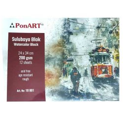 Ponart - Ponart Suluboya Bloğu Rough 200g 12 Yaprak 24x32cm