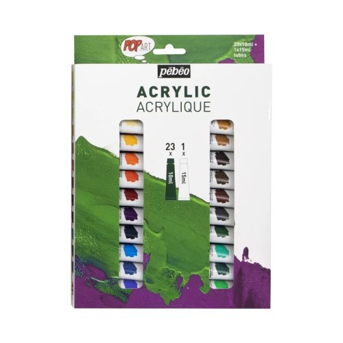 Pebeo Pop Art Akrilik Boya Seti 23x10ml +1 Tüp 15ml Beyaz 669720