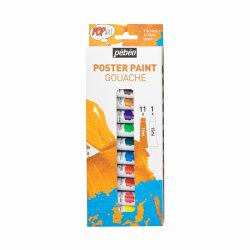 Pebeo - Pebeo Pop Art Guaj Boya 12li (11 Renk 10ml + Beyaz 15ml)