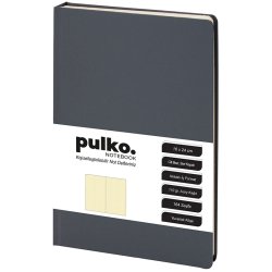 Anka Art - PULKO Notebook Not Defteri Cilt Bezi Noktalı Koyu Gri 110g 16x24cm