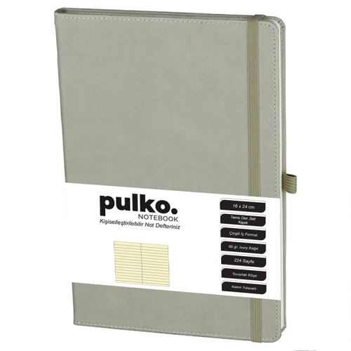 PULKO Notebook Not Defteri Termo Deri Çizgili Bej 80g 16x24cm