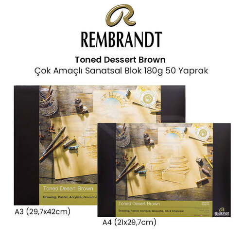 Rembrandt Toned Dessert Brown Çok Amaçlı Sanatsal Blok 180g 50 Yaprak