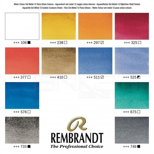 Rembrandt Sulu Boya Seti 12 Renk + Fırça Cityscape Selection