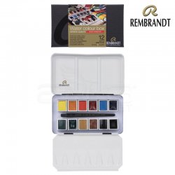 Rembrandt - Rembrandt Sulu Boya Seti 12 Renk + Fırça Mono Pigmented