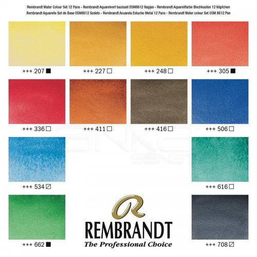 Rembrandt Sulu Boya Seti 12 Renk