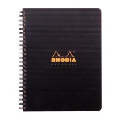 Rhodia - Rhodia Active Çizgili Defter Siyah Plastik Kapak Spiralli 90g 80 Yaprak 160x210