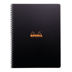 Rhodia - Rhodia Active Çizgili Defter Siyah Plastik Kapak Spiralli 90g 80 Yaprak 225x297mm