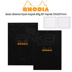 Rhodia - Rhodia Basic Bloknot Siyah Kapak 80g 80 Yaprak 210x297mm