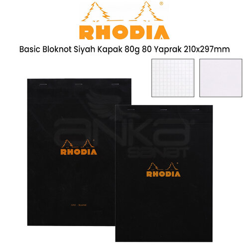 Rhodia Basic Bloknot Siyah Kapak 80g 80 Yaprak 210x297mm