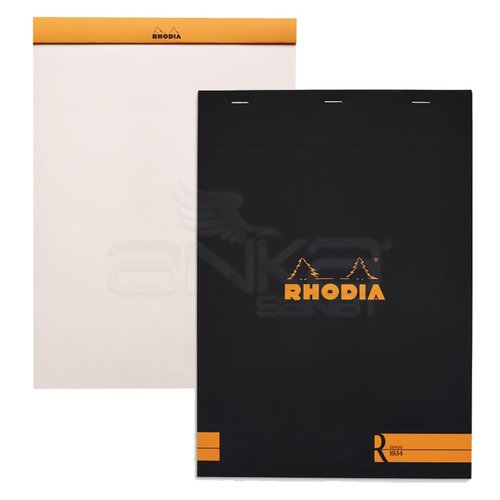 Rhodia Basic Bloknot Siyah Kapak Çizgisiz 90g 70 Yaprak 210x297mm