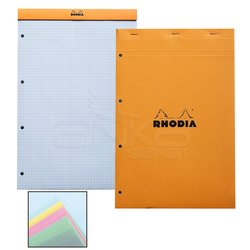 Rhodia Basic Bloknot Turuncu Kapak 4 Delikli 4 Renk Kağıt 80g 80 Yaprak 210x318mm - Thumbnail