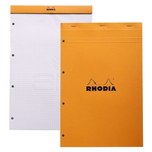 Rhodia Basic Bloknot Turuncu Kapak 4 Delikli Beyaz Yaprak 80g 80 Yaprak 210x318mm