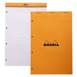 Rhodia - Rhodia Basic Bloknot Turuncu Kapak 4 Delikli Beyaz Yaprak 80g 80 Yaprak 210x318mm (1)