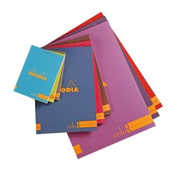 Rhodia - Rhodia Basic Çizgili Bloknot Renkli Kapak 90g 70 Yaprak A4
