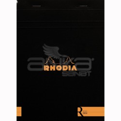 Rhodia - Rhodia Basic Çizgili Bloknot Siyah Kapak 90g 70 Yaprak