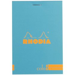 Rhodia - Rhodia Basic Çizgili Bloknot Turquoise Kapak 90g 70 Yaprak A4