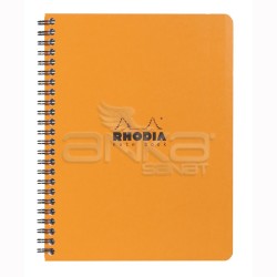 Rhodia - Rhodia Basic Çizgili Defter Turuncu Kapak Spiralli 80g 80 Yaprak