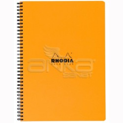 Rhodia - Rhodia Basic Çizgili Defter Turuncu Kapak Spiralli 80g 80 Yaprak