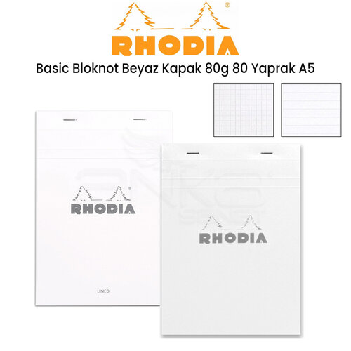 Rhodia Basic Bloknot Beyaz Kapak 80g 80 Yaprak A5