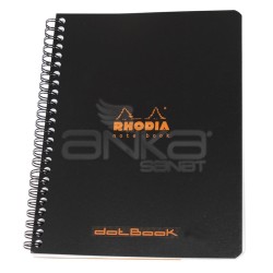 Rhodia - Rhodia Basic Noktalı Defter Siyah Kapak Spiralli 80g 80 Yaprak 16x21cm
