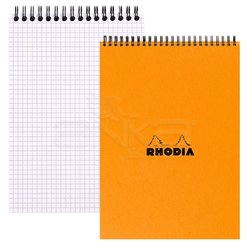 Rhodia - Rhodia Basic Spiralli Bloknot Turuncu Kapak Kareli 80g 80 Yaprak (1)