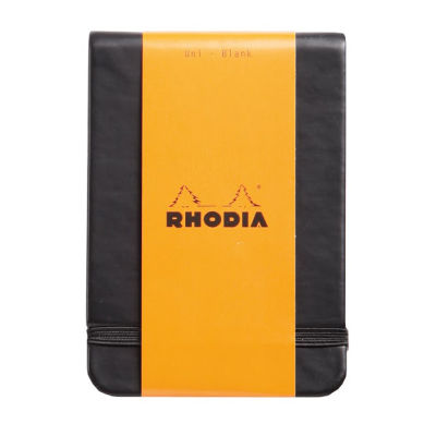 Rhodia Boutique Webnotebook Italyan Deri Kısa Kenarlı Ciltli(Üstten) Çizgili Defter Siyah Sert Kapak