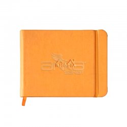 Rhodia Boutique Webnotebook Italyan Deri Kısa Kenarlı Ciltli(Yandan) Çizgili Defter Turuncu Sert Kapak - Thumbnail