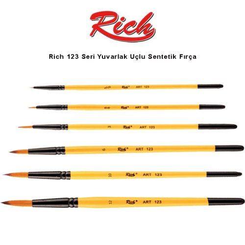 Rich Art 123 Seri Yuvarlak Uçlu Sentetik Fırça