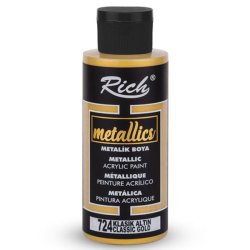 Rich - Rich Akrilik Metalik Boya 120ml 3957/724 Klasik Altın