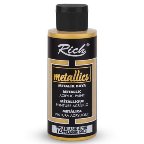 Rich Akrilik Metalik Boya 120ml 3957/724 Klasik Altın - 3957/724 Klasik Altın