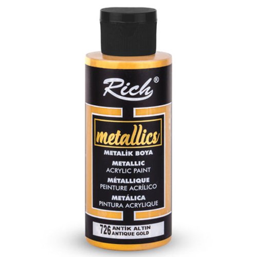 Rich Akrilik Metalik Boya 120ml 3958/726 Antik Altın - 3958/726 Antik Altın