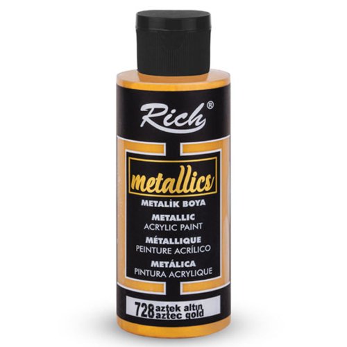 Rich Akrilik Metalik Boya 120ml 3959/728 Aztek Altın - 3959/728 Aztek Altın